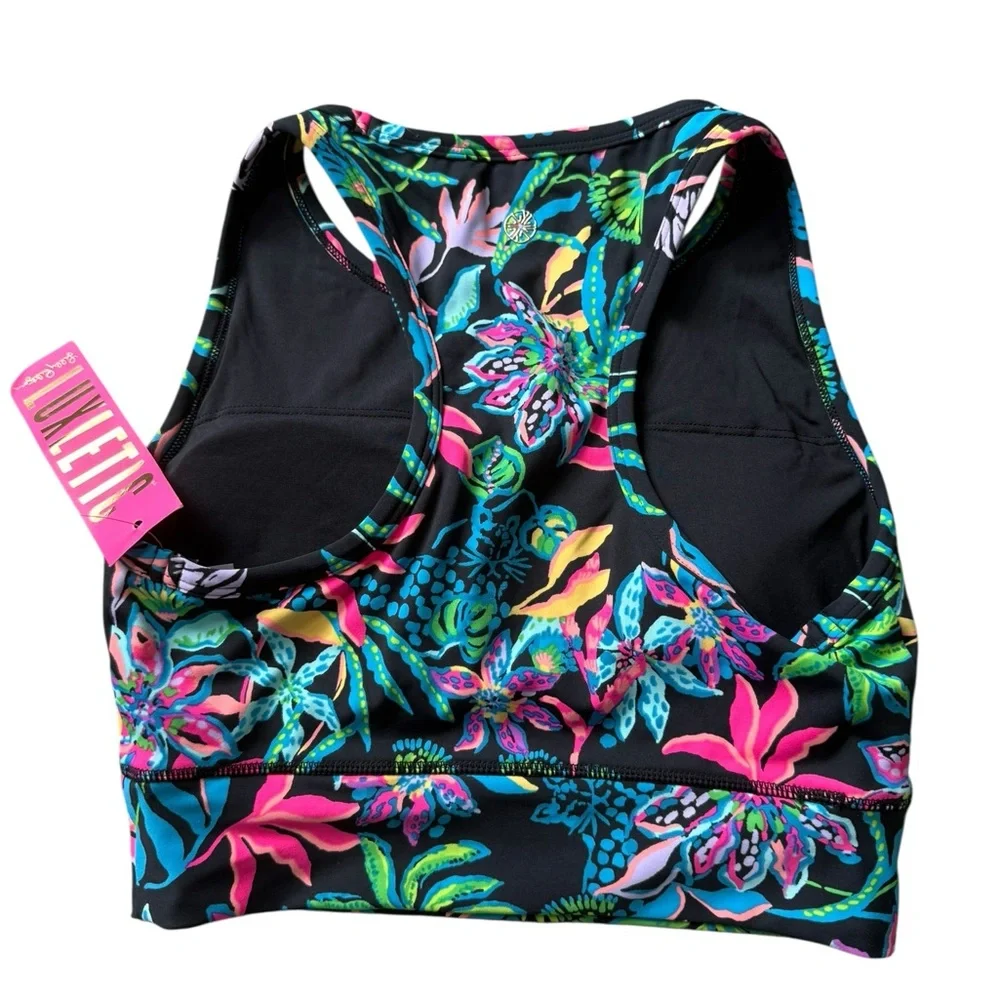 Lilly Pulitzer Vibrant Floral High Neck Somerset Sports Bra